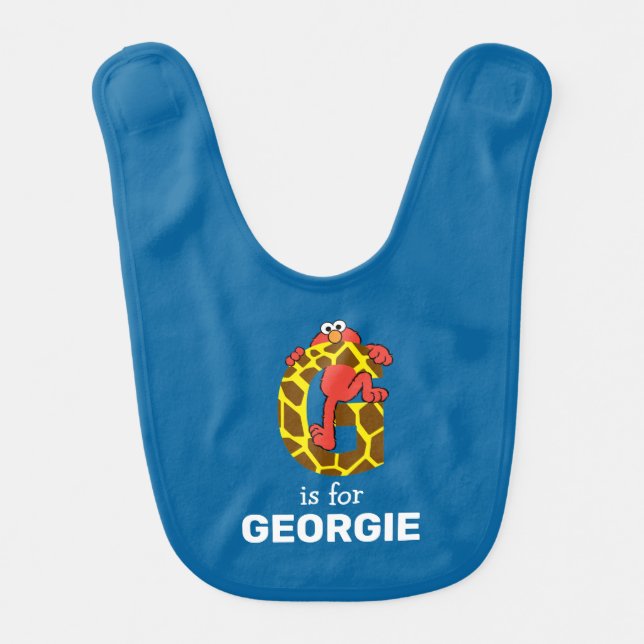 Elmo Alphabet | G Giraffe Baby Bib (Front)