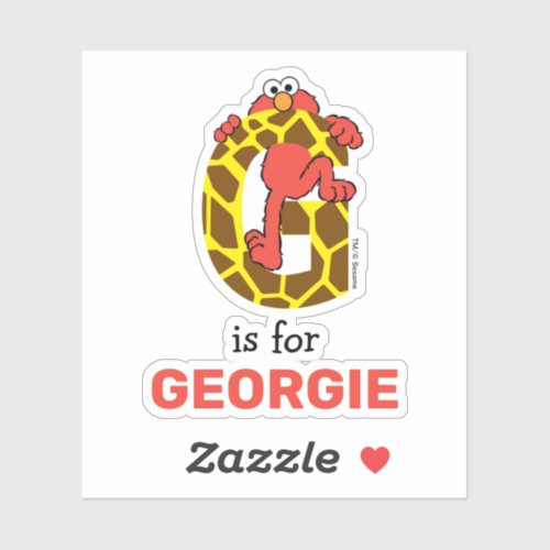 Elmo Alphabet  G Giraffe Sticker