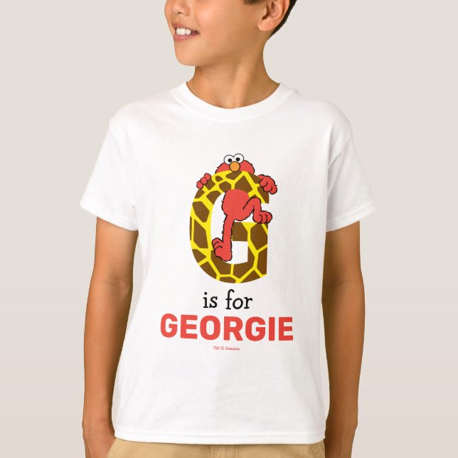Elmo Alphabet | G Giraffe T-Shirt (Front)