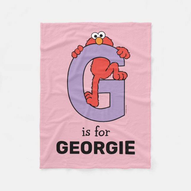 Elmo Alphabet | G Purple Fleece Blanket (Front)