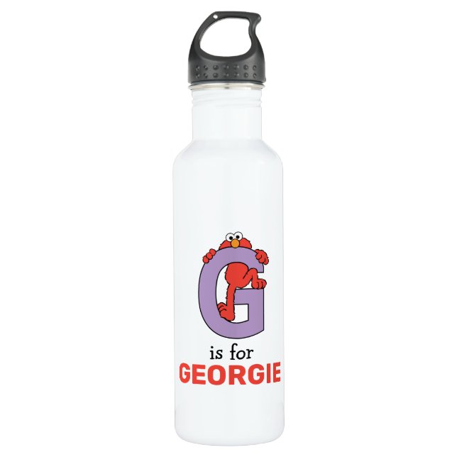 Elmo Alphabet | G Purple Stainless Steel Water Bottle (Front)