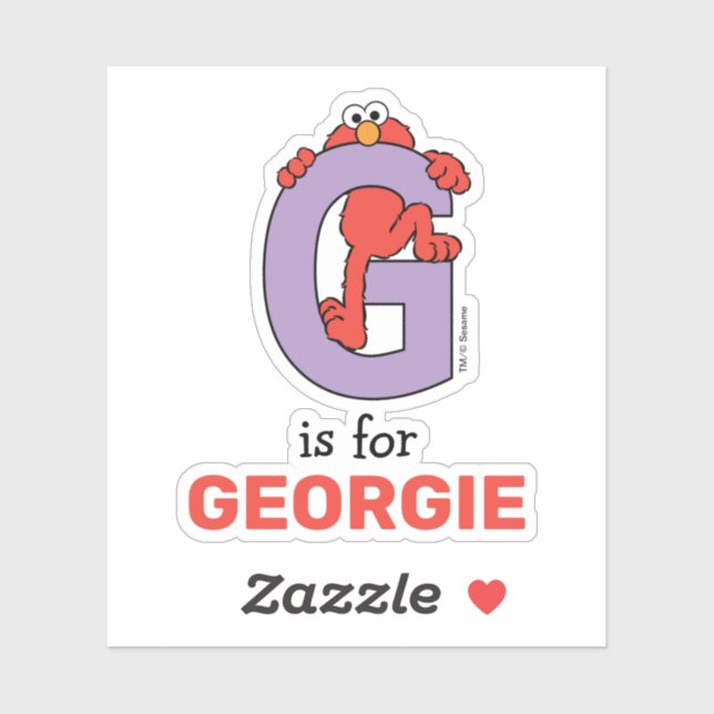 Elmo Alphabet | G Purple Sticker (Sheet)