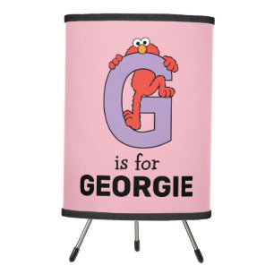 Elmo Alphabet   G Purple Tripod Lamp