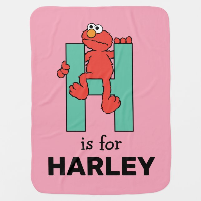 Elmo Alphabet | H Green Baby Blanket (Front)