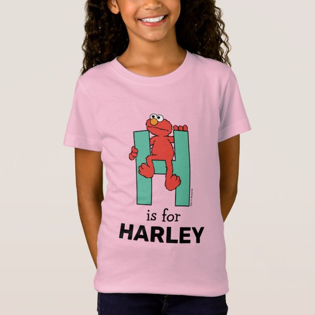Elmo Alphabet | H Green T-Shirt (Front)