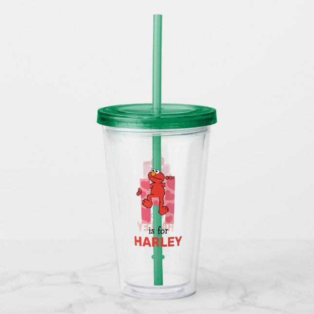 Elmo Alphabet | H Hearts Acrylic Tumbler (Front)