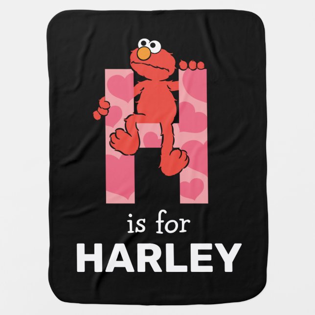 Elmo Alphabet | H Hearts Baby Blanket (Front)
