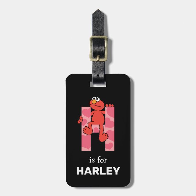 Elmo Alphabet | H Hearts Luggage Tag (Front Vertical)