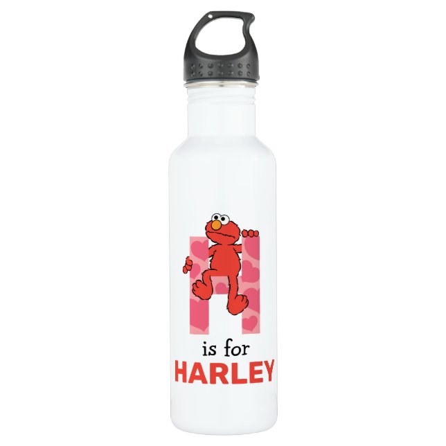 Elmo Alphabet | H Hearts Stainless Steel Water Bottle (Front)