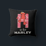 Elmo Alphabet | H Hearts Throw Pillow<br><div class="desc">This cute art features Elmo posing in all the letters of the alphabet. Personalize this cute Sesame Street design by adding your child's name.  © 2021 Sesame Workshop. www.sesamestreet.org</div>