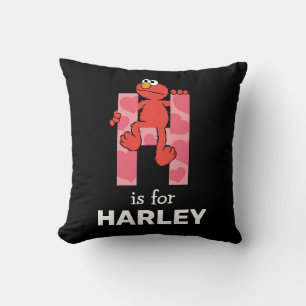 Elmo Alphabet   H Hearts Throw Pillow