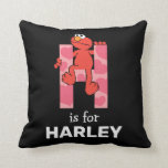 Elmo Alphabet | H Hearts Throw Pillow<br><div class="desc">This cute art features Elmo posing in all the letters of the alphabet. Personalize this cute Sesame Street design by adding your child's name.  © 2021 Sesame Workshop. www.sesamestreet.org</div>