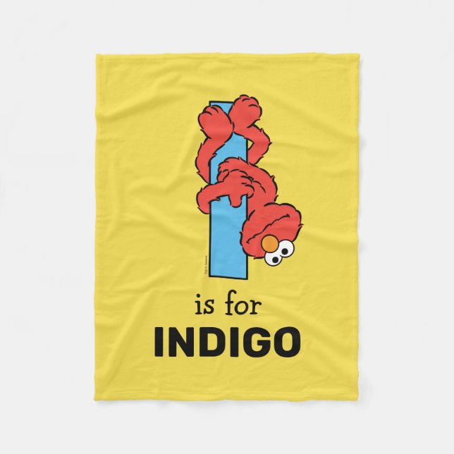 Elmo Alphabet | I Blue Fleece Blanket (Front)