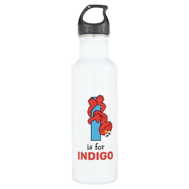 Elmo Alphabet | I Blue Stainless Steel Water Bottle (Front)