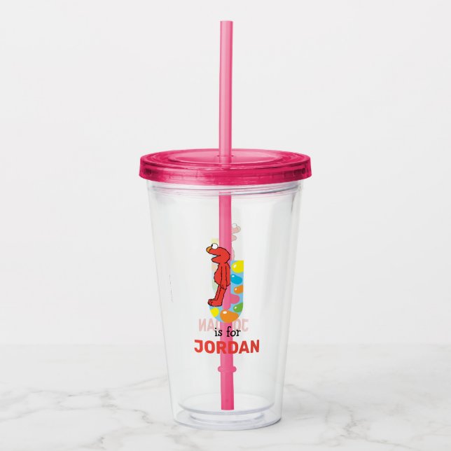 Elmo Alphabet | J Jelly Bean Acrylic Tumbler (Front)
