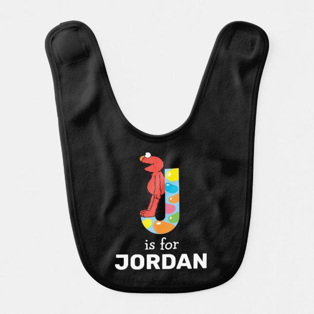 Elmo Alphabet | J Jelly Bean Baby Bib (Front)