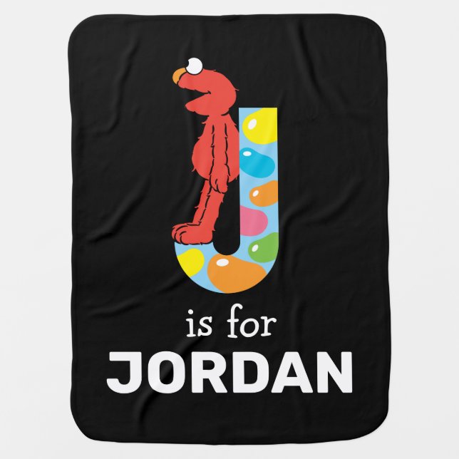 Elmo Alphabet | J Jelly Bean Baby Blanket (Front)