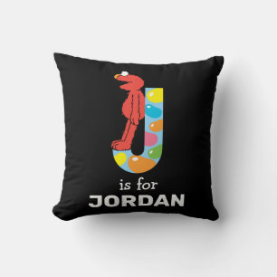 Elmo Alphabet J Jelly Bean Throw Pillow