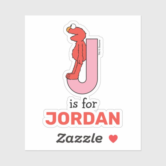 Elmo Alphabet | J Pink Sticker (Sheet)