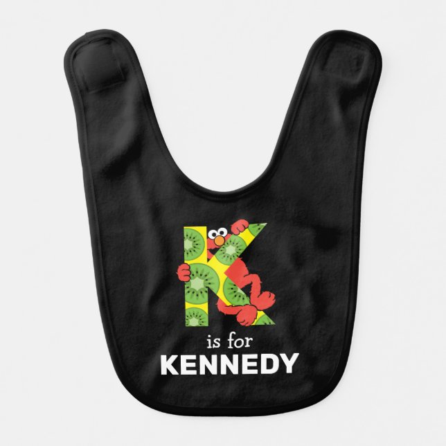 Elmo Alphabet | K Kiwi Baby Bib (Front)