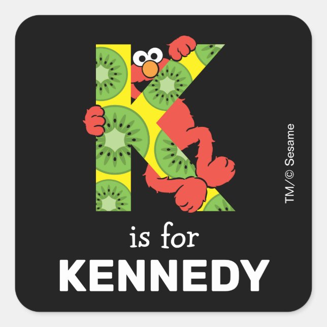 Elmo Alphabet | K Kiwi Square Sticker (Front)
