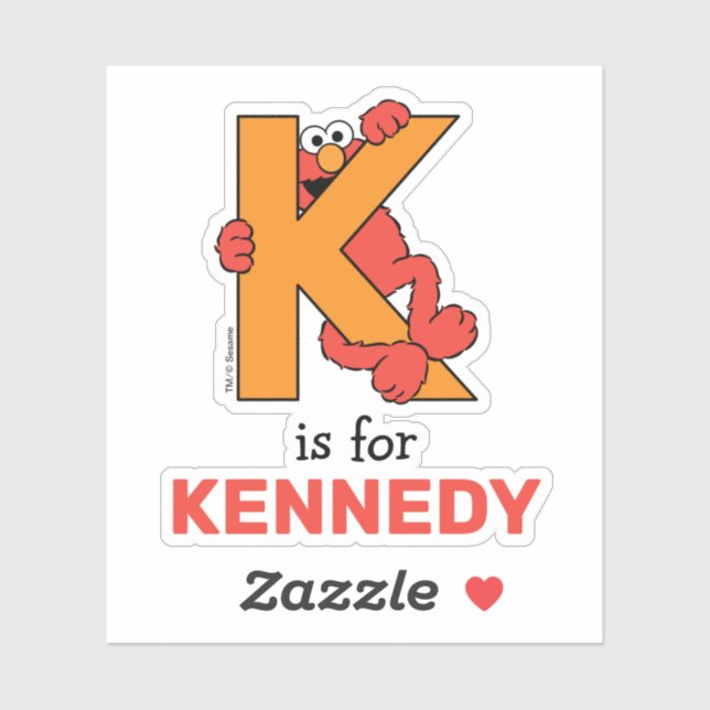 Elmo Alphabet | K Orange Sticker (Sheet)