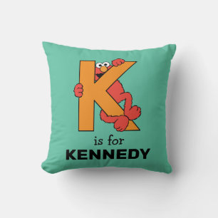 Elmo Alphabet K Orange Throw Pillow