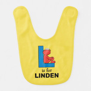 Elmo Alphabet L Blue Baby Bib