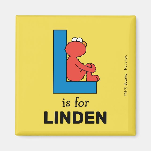 Elmo Alphabet | L Blue Magnet (Front)