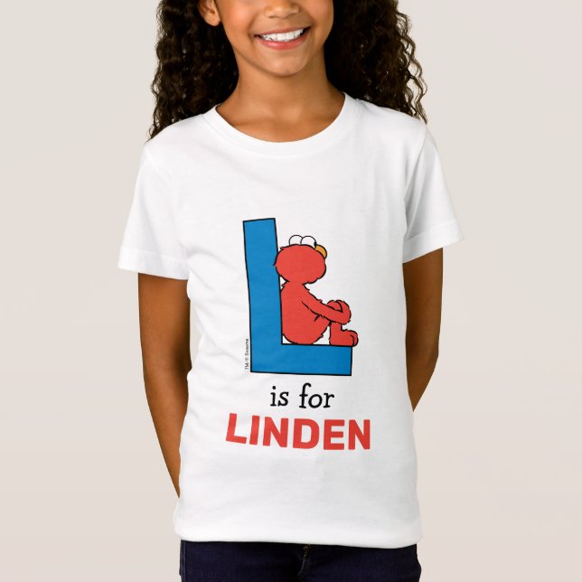 Elmo Alphabet | L Blue T-Shirt (Front)