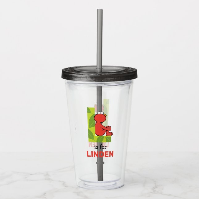 Elmo Alphabet | L Leaf Acrylic Tumbler (Front)