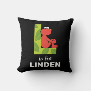 Elmo Alphabet L Leaf Throw Pillow