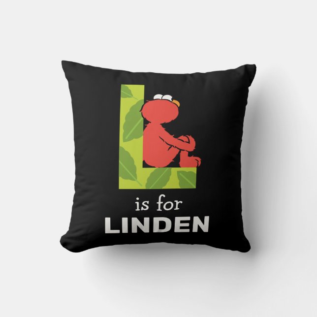 Elmo Alphabet | L Leaf Throw Pillow (Front)
