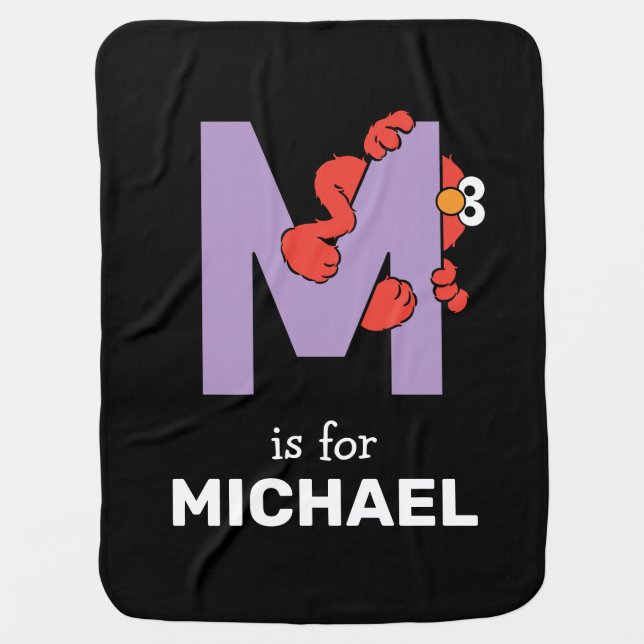 Elmo Alphabet | M Purple Baby Blanket (Front)
