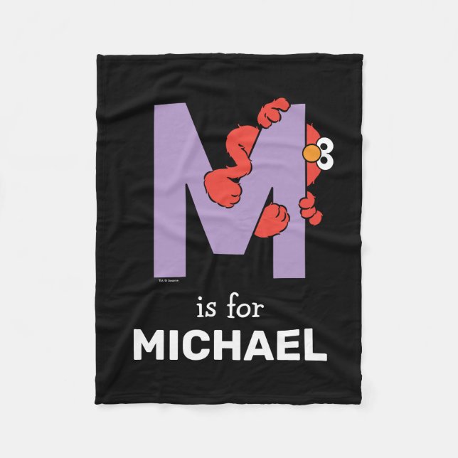 Elmo Alphabet | M Purple Fleece Blanket (Front)