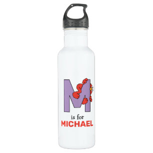 Elmo Alphabet   M Purple Stainless Steel Water Bottle