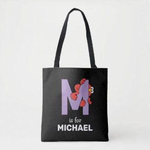 Elmo Alphabet M Purple Tote Bag