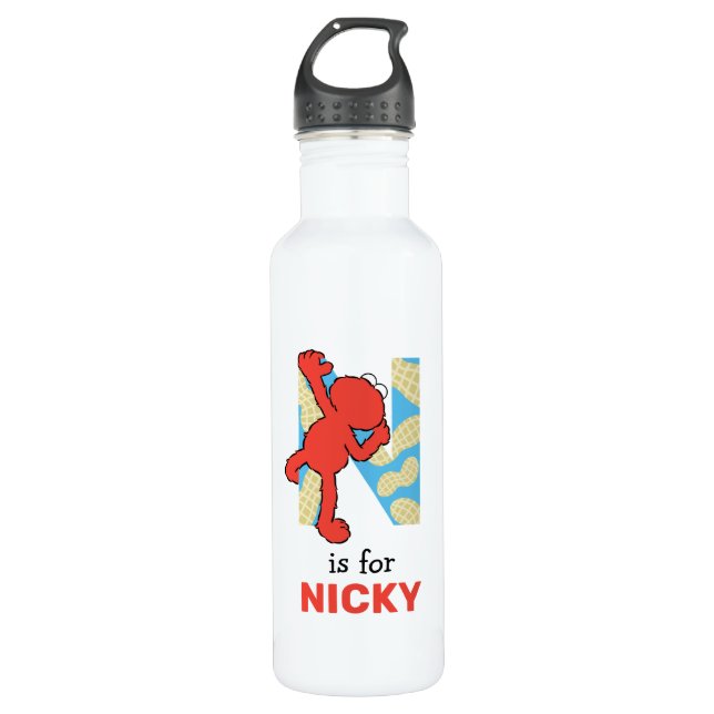 Elmo Alphabet | N Nuts Stainless Steel Water Bottle (Front)