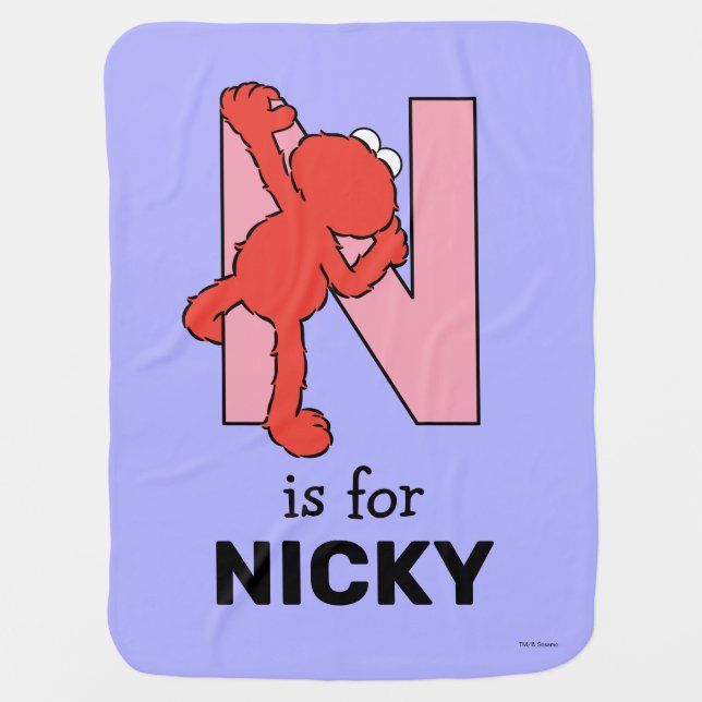 Elmo Alphabet | N Pink Baby Blanket (Front)