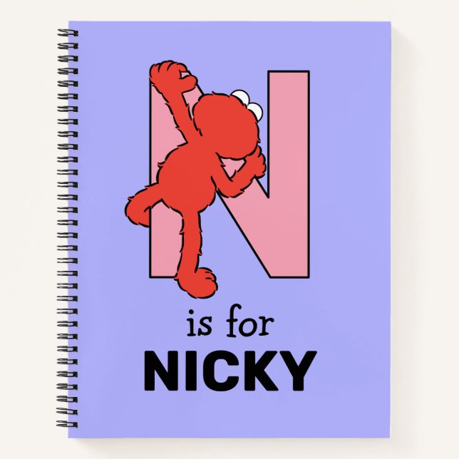 Elmo Alphabet | N Pink Notebook (Front)