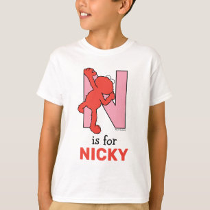 Elmo Alphabet N Pink T-Shirt