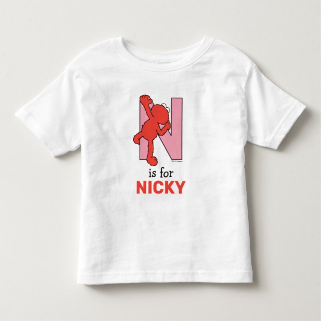 Elmo Alphabet | N Pink Toddler T-shirt (Front)