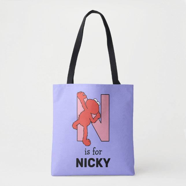 Elmo Alphabet | N Pink Tote Bag (Front)