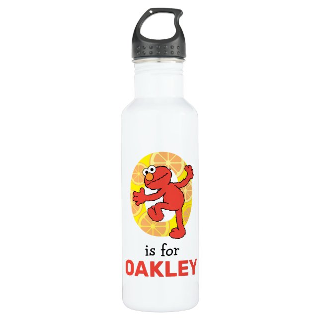 Elmo Alphabet | O Orange Stainless Steel Water Bottle (Front)