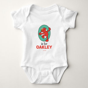 Elmo Alphabet O Teal Baby Bodysuit