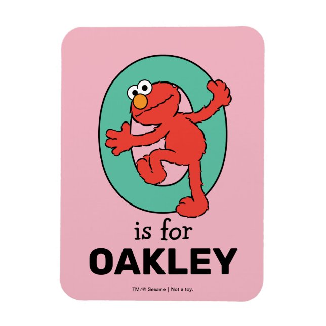 Elmo Alphabet | O Teal Magnet (Vertical)