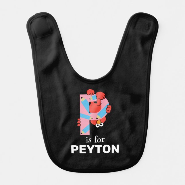 Elmo Alphabet | P Pencil Baby Bib (Front)