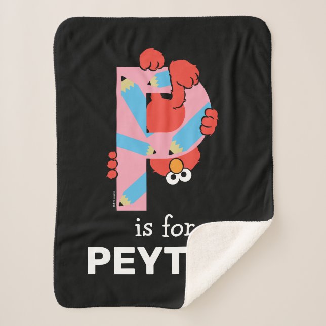 Elmo Alphabet | P Pencil Sherpa Blanket (Front)