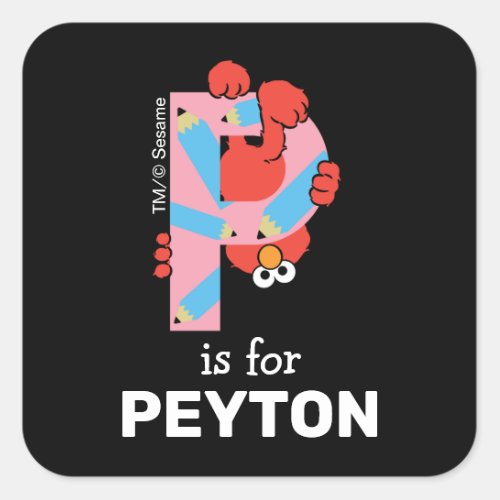 Elmo Alphabet  P Pencil Square Sticker