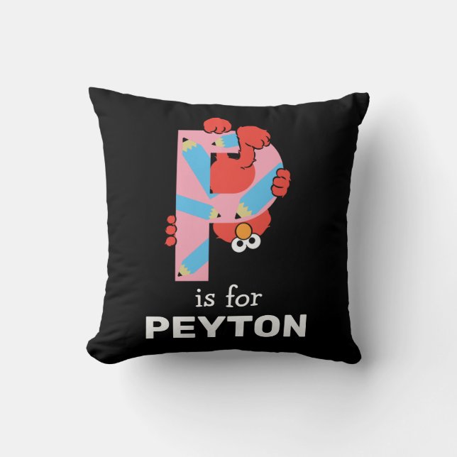 Elmo Alphabet | P Pencil Throw Pillow (Front)